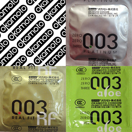 Okamoto 003 Condoms Sampler - Platinum - Real Fit - Aloe